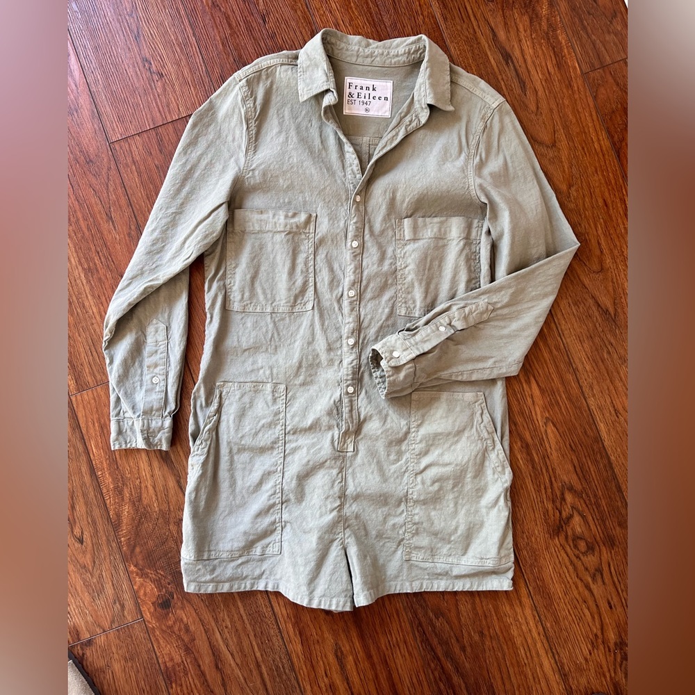 Frank & Eileen Long Sleeve Playsuit Romper Sage XL